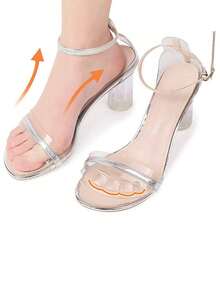 1 Pair GEL Honeycomb Forefoot Cushion Pads For High Heels, Soft Shock-Absorbing Particles Textured Anti-Slip Insoles, Half Size Up, Accessories Gift Ideas - 無色 - 查看 6