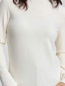 Women Knit Tops - White - View 3