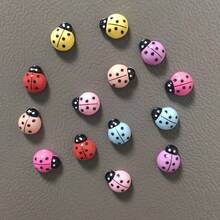 5/10 piezas Lindos imanes de mariquita para refrigerador - Juego de imanes ovalados para refrigerador, imanes decorativos de insectos de dibujos animados para pizarras, oficina, cocina, adecuados para decoración y regalos de vacaciones - mariquita - Ver 2