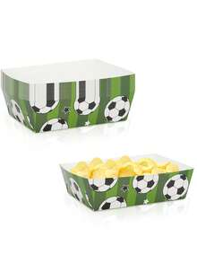 10/20/30pcs Football Party Food Trays, Football Birthday Party Supplies, Football Party Favors, Football Paper Plates, Football Food Boats For Football Theme Birthday Party Decoration - Type a - View 1