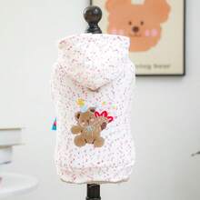 PETCIRCLE 1pc Pet Clothes, Cute Hoodie Sweatshirt For Dogs & Cats - Party Bear - Beige - View 13