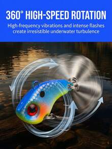 GOTURE 5pcs VIB Metal Sequin Lure Set - High Gravity Long Distance Design + 3D Realistic Fish Eye, 360° High-Speed Rotation Strong Turbulence, Suitable For Freshwater And Saltwater, Mixed Color Version - Multicolor - View 2