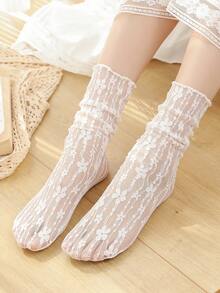 1/5/10 Đôi tất nữ thời trang mùa hè siêu mỏng trong suốt lưới rỗng kiểu Nhật Harajuku - Nhiều màu - Xem 5