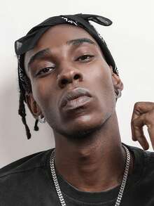 1对时尚立方氧化锆嘻哈风格男士耳环 - 彩色 - 查看 6