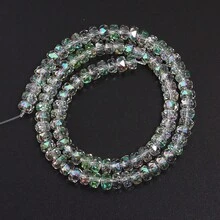 1pc Shiny Transparent Wheel Crystal Beads, 4/6/8mm Spring Green Flat Wheel Beads, Cool Touch Crystal Flat Beads For DIY Bracelet Necklace In Spring/Summer - Spring Green - View 9