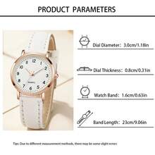 The 1pc Watch Is A Fashionable And Comfortable PU Belt For Women, A Quartz Watch For Men And Women, And A Casual Student Watch Suitable For Parties, Festivals, Parties, Weddings, And Daily Wear. It Is The Best Gift For Women During The Back To School Season, Graduation Season, And Thanksgiving. - Rose Gold - View 7