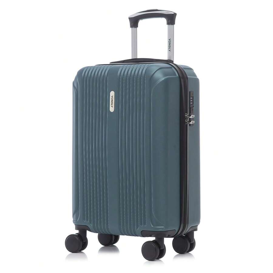 YONSLY Suitcase 20/24/28 Inches With Combination Lock Double Maintenance Zipper 360° Wheels Mesh Pocket Multi‑Stage Telescopic Handle For Vacation - 深綠 - 查看 1