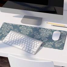 Blue Chinoiserie Mouse Pad,Vintage Blue And White Floral Desk Mat,Big Large Vintage Floral Preppy T Re Ndy Mouse Pad,Girly Gaming Mousepad,Girly Laptop Desk Mat For Dorm Home Office - 長方形 - 查看 5