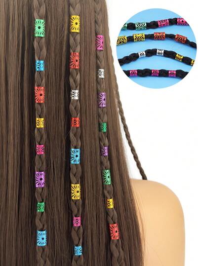 40 piezas Anillos metálicos con forma de sol estilo retro, adecuados como accesorios para el cabello de mujeres y niñas, decoraciones de verano para el cabello