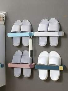 浴室拖鞋架 免打孔 壁挂式 一体式鞋架 节省空间 浴室挂架 - 彩色 - 查看 1