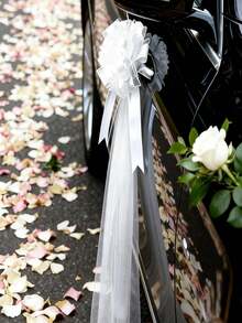 Bộ 5 phụ kiện trang trí đám cưới màu trắng gồm nơ voan trắng, nơ kéo bằng vải organza, nơ trang trí xe cưới cỡ lớn với ruy băng voan dài, nơ satin thanh lịch cho xe cưới, gói quà, trang trí tiệc cưới, trang trí lối đi trong đám cưới, trang trí lưng ghế, đồ dùng đám cưới, quà tặng lý tưởng cho người lên kế hoạch đám cưới và người tổ chức tiệc, đồ dùng tiệc cưới, trang trí tiệc cô dâu, trang trí lễ đính hôn, trang trí phông nền tiệc lễ hội. - Nơ trắng - Xem 4