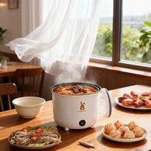 Nồi cơm điện đa năng SOKANY, nồi cơm điện dành cho sinh viên, nồi cơm điện mini cho ký túc xá, nồi đa năng "tất cả trong một", nồi lẩu có hai mức nhiệt để chiên/nấu/hầm, phù hợp cho 1-3 người, lớp chống dính, dễ vệ sinh, tiết kiệm thời gian và công sức, điều khiển nhiệt độ kép, chống cháy khô, tự động tắt nguồn. - trắng - Xem 6