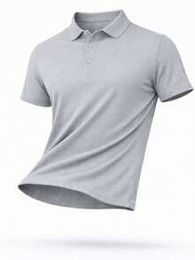Men's Polo Shirt In Comfortable Cool Silk - 淺灰色 - 查看 4