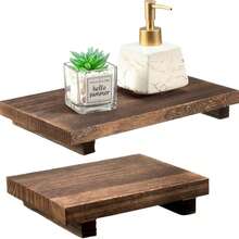 Wooden Base Stand, Bathroom Soap Holder, Kitchen Counter Tabletop Decor Display For Bottles, Plants, Jewelry, Candles, Guests - Multicolor - View 1
