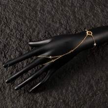 奢华水钻手链戒指组合，简约优雅女士指节手链 - 雙D圓皓石 - 查看 6