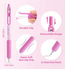 languo Gel Pens For Coloring, Retractable Colored Pens For Black Paper & White Paper, 0.7mm Fine Point Colorful Pens For Coloring, Writing, Drawing, Journaling, Note Taking, Office, Home - 24 CÁI - Xem 3