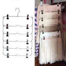 1PCS Clothes Hangers Multilayer Skirt Trouser Hanger For Pants Non Slip Metal Hanger Clips With 12 Clips Clothing Storage Rack Holder - Multicolor - View 2