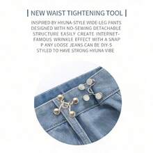 10 Sets Pant Waist Tightener Adjustable Jean Buttons No Sewing Waistband Clips For Loose Pants Jeans Skirts Easy To Use Button Pins - 免釘羈扣 - 查看 5