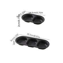 2个黑色分隔调味碗，塑料材质，椭圆形开胃菜托盘，可重复使用，可用洗碗机清洗，适用于盛放酱油、调味料、小吃、派对、厨房、寿司、甜点、烧烤等。 - 彩色 - 查看 4