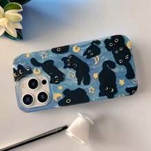 1个幻影猫图案手机壳，兼容 17 Pro Max、16、15、14、13、12、11，可爱又实用 - 彩色 - 查看 3