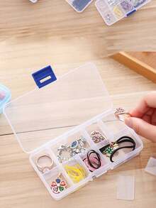 1pc 4-Compartment Dustproof, Waterproof Makeup Remover Pad, Hair Tie, Data Cable Storage Box - Clear - View 5