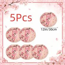 5个日式樱花纸灯笼，悬挂式传统日式灯笼，适用于日式寿司店、生日、家居、教堂、婚礼派对装饰、新年、万圣节、圣诞节、中国新年派对装饰（不含灯饰） - 查看 11