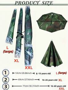 Upgraded Hands-Free Umbrella Hat Set, 360° Full Coverage Sun Protection Design, Elastic Headband Suitable For Outdoor Activities, Great For Travelers (Tip: We Recommend Ordering A Larger Size To Avoid Delays In Your Travel Plans!) - Multicolor - View 8