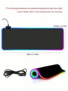 Large RGB Gaming Mouse Pad, Extended LED Glowing Desk Mat With Multicolor Light Modes, Non-Slip Rubber Base & Waterproof Surface, Gaming Mousepad For PC Laptop Gamers & Office Use - View 5