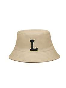 1顶A-Z字母渔夫帽婴儿遮阳帽男女童通用防晒帽 - 卡其色 - 查看 6