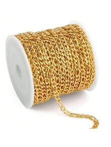 Gold Iron Cross Extender Chain, Flat O-Shape Cable Chain, Craft Jewelry Chain, For DIY Necklace Bracelet Jewelry Making - Yellow Gold - View 5