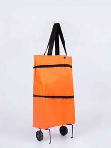 Xe đẩy mua sắm gấp gọn di động có bánh xe, xe đẩy hàng tạp hóa có thể gập lại, túi có bánh xe dùng trong siêu thị. - Nhiều màu - Xem 3