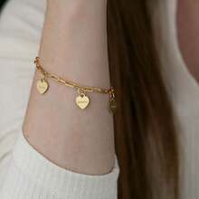 Customized Stainless Steel Personalized Heart-Shaped Name Bracelet, Birthday Gift, Summer Fashion Accessory, Exquisite Engraving, Stylish, Minimalist, Colorful, Modern, Cute Customization, Gift, Suitable For Family And Friends, Multifunctional, Decorative, Letter, Fashionable, Modern, Colorful, Cute, Casual, Customized, Personalized, Unique, Ideal Gift For Him, Ideal Gift For Her, Son, Daughter - Multicolor - View 8