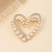 1枚几何图案休闲波西米亚复古宫廷风可爱街头优雅铝合金胸针，四季皆宜，饰有仿钻。 - 彩色 - 查看 10