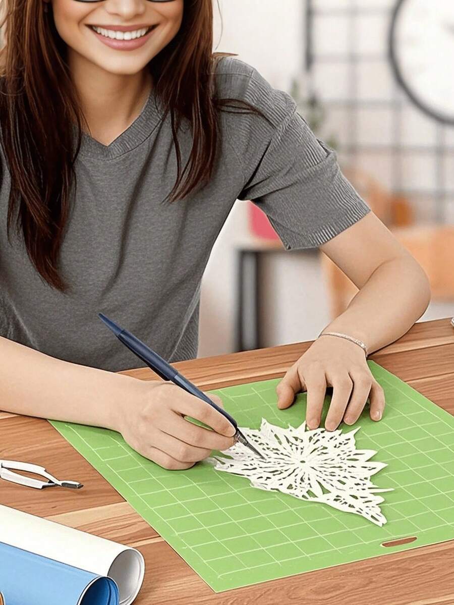 Dụng cụ cắt giấy thủ công có thước tam giác, lưỡi dao xoay 360 độ, dao thủ công bằng thép không gỉ, dao sở thích, dụng cụ cắt nghệ thuật dùng cho khuôn mẫu, vinyl và album ảnh, đồ dùng cho năm học mới. - A - Xem 1