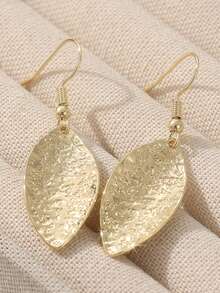 1对简约时尚流苏耳环，优雅个性金属耳环，精致日常及派对耳环 - 金色 - 查看 1