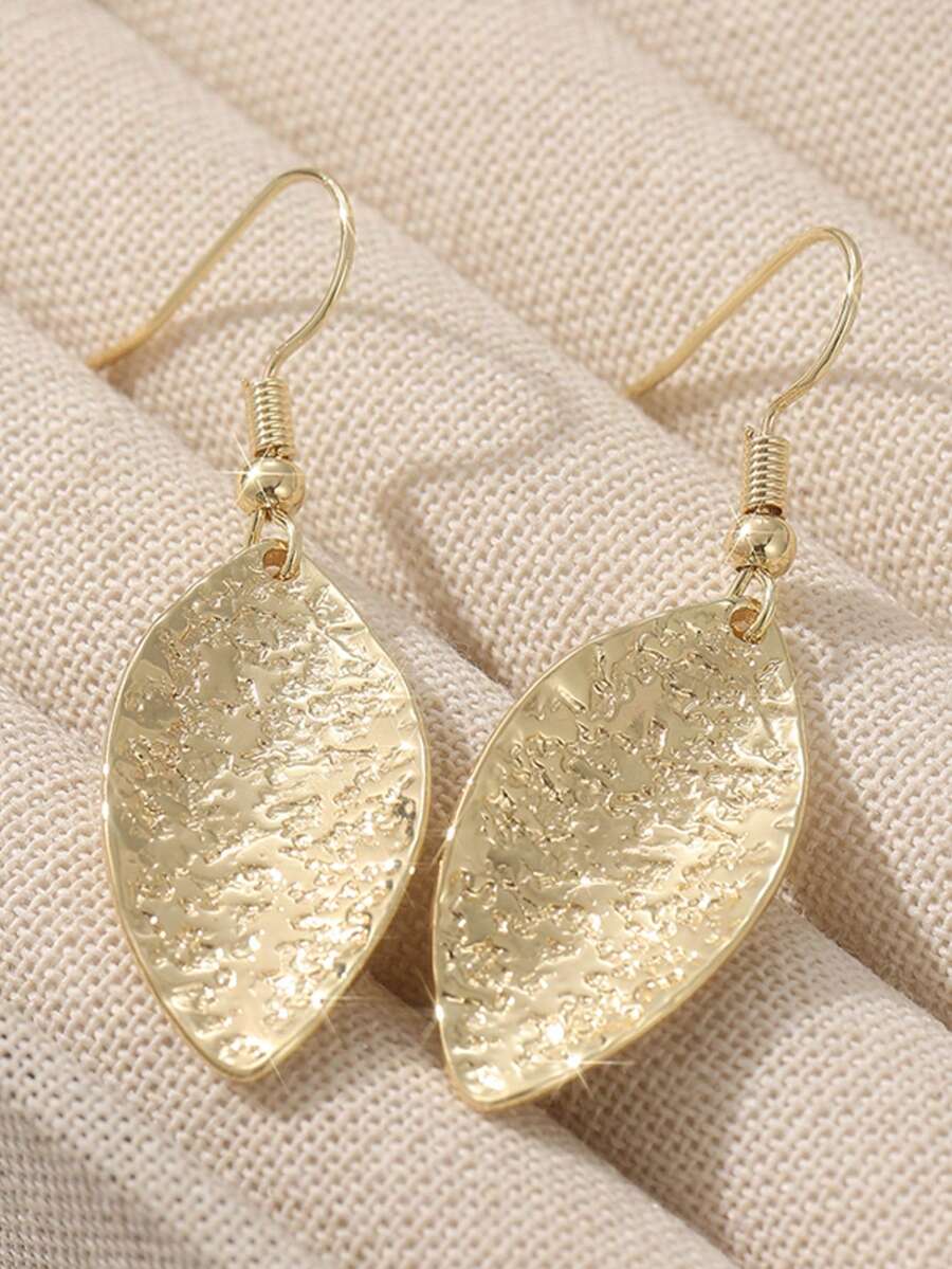 1对简约时尚流苏耳环，优雅个性金属耳环，精致日常及派对耳环 - 金色 - 查看 1