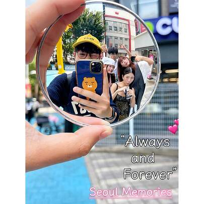 1 chiếc gương tròn mini, thích hợp cho chụp ảnh du lịch, phản xạ ánh sáng, gương lồi, ống kính góc rộng cầm tay, phụ kiện chụp ảnh và selfie.