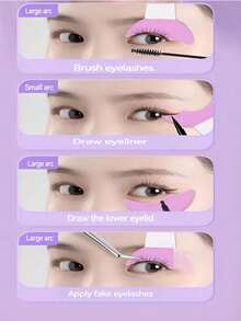 3pcs Eyeshadow Stencil, Crescent Moon Shaped Eyeliner Stencil, Silicone Lash Separator, Makeup Tools - Multicolor - View 7