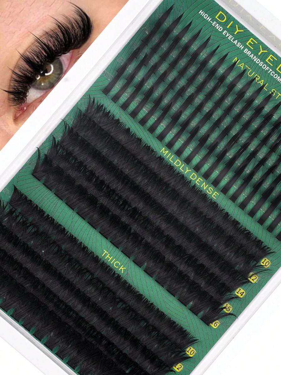 280/260pcs Cluster Eyelashes Spiky Lashes + 80D + 100D + 120D + 150D Fluffy Eyelash Extensions, Lengthening Lash Clusters, Thick Lashes, DIY Spiky Lash Grafting, Cartoon Cluster Lash Grafting, Thick Lash Clusters, Eyelash Clusters, Individual Lashes, False Eyelashes