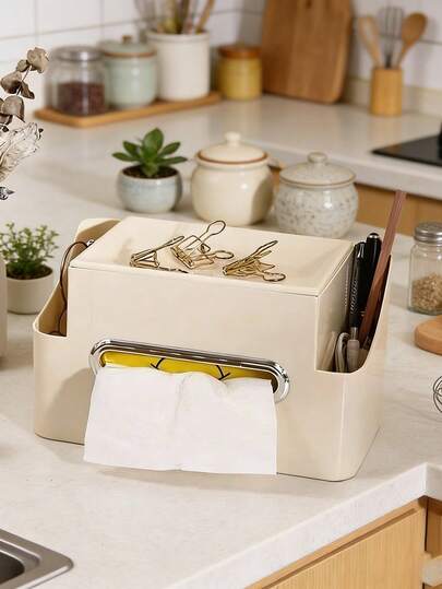1 قطعة منظم صندوق مناديل أنيق باللون البيج مع تخزين للريموت كنترول - متعدد الوظائف، تصميم أنيق، مناسب لغرفة المعيشة أو طاولة الطعام، ديكور منزلي فاخر، حامل صندوق المناديل، يعزز نظافة وجمالية المنزل، منظم مكتبي أساسي للمساحات الصغيرة، مناسب للهدايا أو الاستخدام الشخصي، ديكور منزلي متعدد الاستخدامات، يحافظ على نظافة المكتب، تفاصيل وجودة راقية، عملي وزخرفي، يعزز سعادة الحياة، ضروري لتخزين المساحات الصغيرة، منقذ نظافة المكتب، صندوق تخزين ديكور المنزل