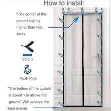 Magnetic Mesh Screen Door, With Easy To Clean Soft Net, Breathable & Effective Mosquito Prevention, Ideal For Indoor/Outdoor Use, Mosquito Net - Multicolor - View 12