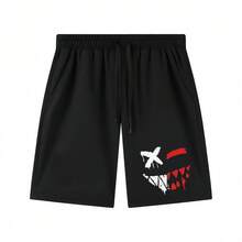 Men's Regular Fit Short Sleeve T-Shirt & Shorts Set, Personality Printed Stylish Casual Outdoor Wear, Pocket & Drawstring Waist Pants, 2 Piece Set,T-Shirt And Shorts Set, Two Piece Set, Casual Set, Summer Outfit, Lounge Set, Short Sleeve Set, Cotton Set, Mens Set,Matching Set, Sport Set, Tracksuit Set, Comfort Set, Daily Outfit, Lounge Wear,Casual Wear,Cotton T-Shirt, Casual Tee, Short Sleeve, Crew Neck, Vintage Tee, Fashion T-Shirt, Loose Fit, Regular Fit,Shorts, Casual Shorts, Summer Shorts, Cotton Shorts, Athletic Shorts, Gym Shorts, Lounge Shorts, Beach Shorts,Daily Shorts,Outdoor Wear,Printed Set - A pair of black shorts - 查看 14