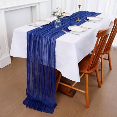 1 pièce Chemin de table en mousseline de coton 10 pi, décoration de mariage romantique en mousseline de coton, décoration pour la douche de mariée et la fête de fiançailles