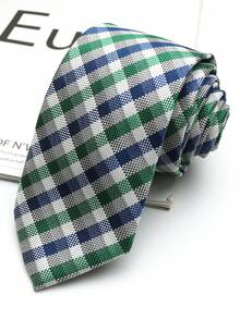 1条格子手工男女通用领带，适合休闲、街头、日常、派对、礼品等场合。 - 彩色 - 查看 4