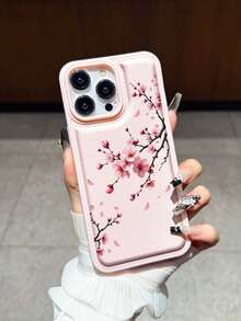 樱花图案防震粉色鼓包皮革质感手机壳，兼容 17/16 Pro Max、14/13、16、12、11 Pro Max、XS Max、X、XR、8、7、14 Plus，可作为生日礼物、送给女友、男友或自用 - 粉色 - 查看 3