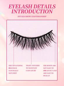 1对手工假睫毛，装在简约优雅的纸盒中，家用拉长眼型工具，让眼睛看起来更大。 - 黑色 - 查看 6