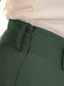 Women's Wide Leg High Waist Wide Leg Pants - Hijau Tentara - View 10