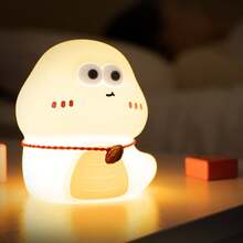 Creative Snake Shape Silicone Night Light, Touch Control & Dimmable, Rechargeable LED Lamp For Nursery, Birthday Gift - Seven Colors - View 5
