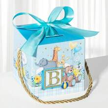 12个可爱卡通礼盒，粉色和蓝色动物图案，适合包装洗礼用品和糖果 - 動物款 - 查看 5