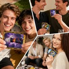 50张神秘魔法猫塔罗牌，趣味团队建设派对破冰道具 - 彩色 - 查看 4